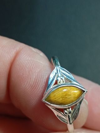 Anillo plata ley ojo de tigre