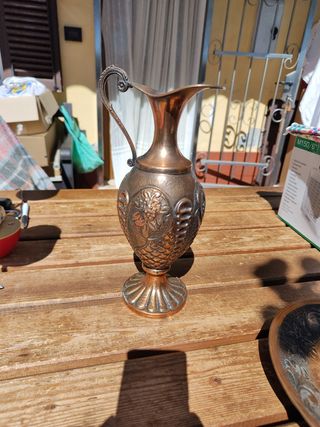 Brocca e vassoio in rame