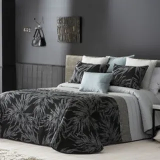 Edredón bouti Aruba - Negra y Gris Marengo