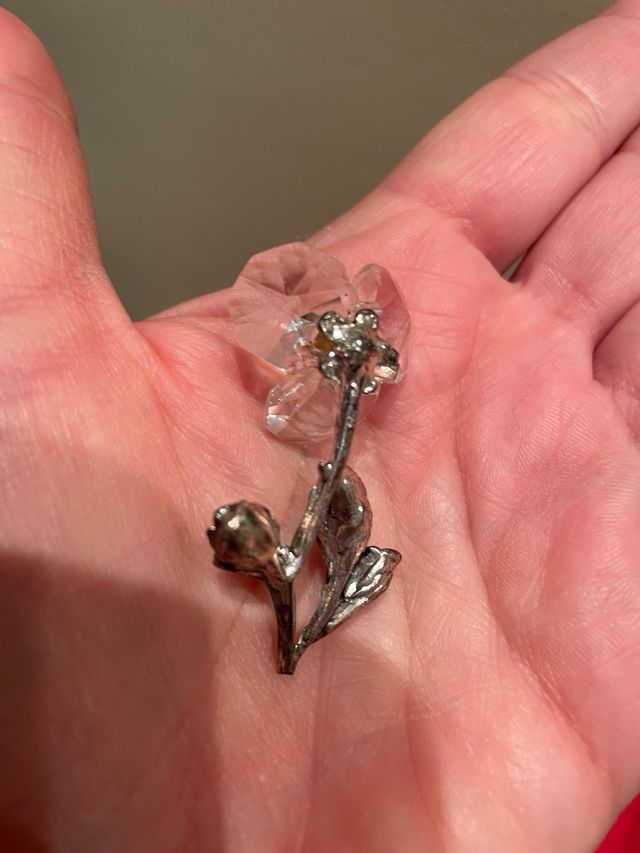 Fiore cristallo e  metallo vintage