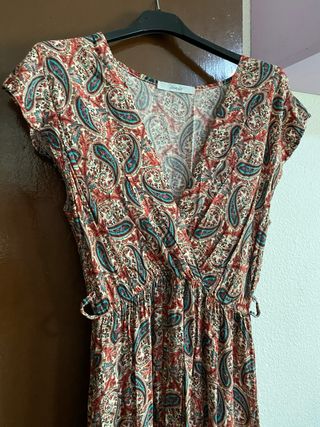 Vestido TALLA ÚNICA largo estampado paisley Sense 