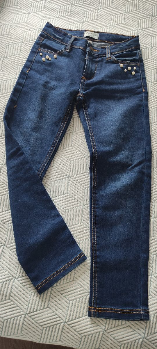 Jeans niña perlas -talla 5/6 años