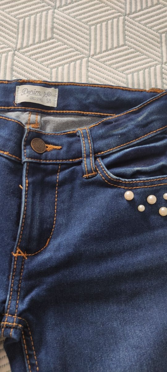 Jeans niña perlas -talla 5/6 años