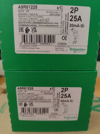 2x Diferencial Acti9 2P 25A 30mA superinmunizado