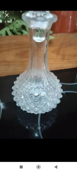 Licorera cristal tallado antigua