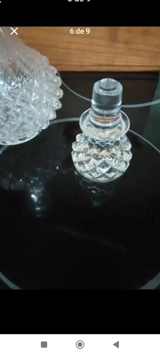 Antico astuccio per liquori in vetro intagliato