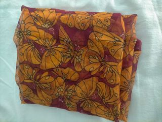 Foulard granate y mostaza