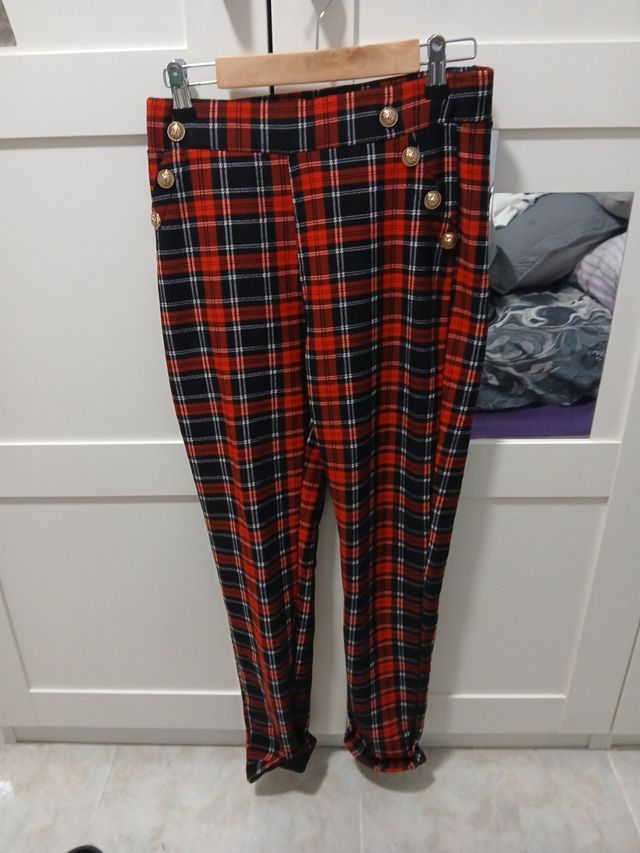 Pantalones cuadros rojos| negros