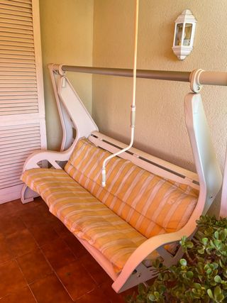 Columpio terraza 3 plazas - blanco/amarillo