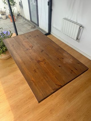 Mesa madera maciza industrial