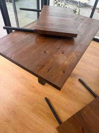 Mesa madera maciza industrial