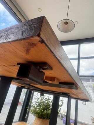 Mesa madera maciza industrial