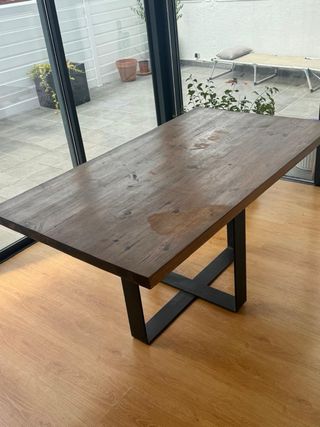 Mesa madera maciza industrial