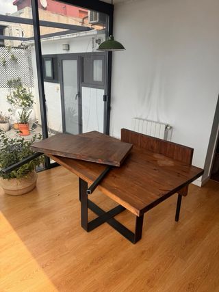 Mesa madera maciza industrial