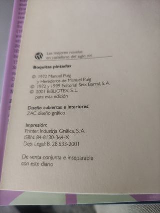 Libros: Boquitas Pintadas & Meditación