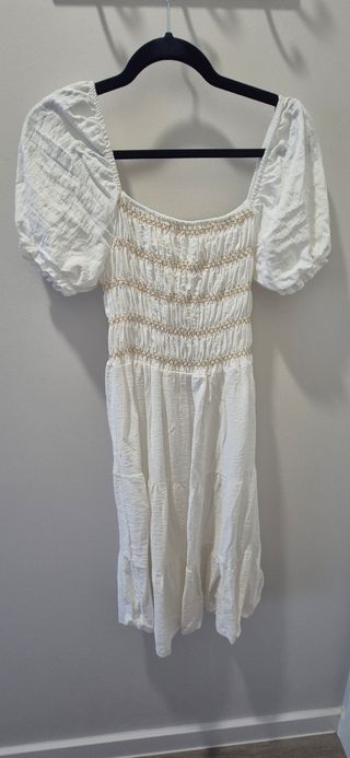 Vestido blanco midi estilo boho
