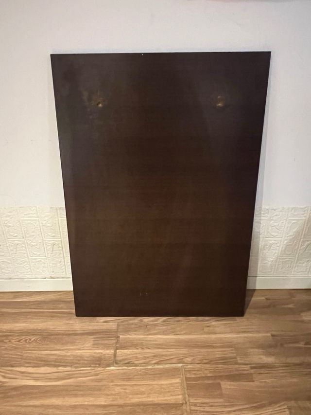 Espejo negro con marco madera