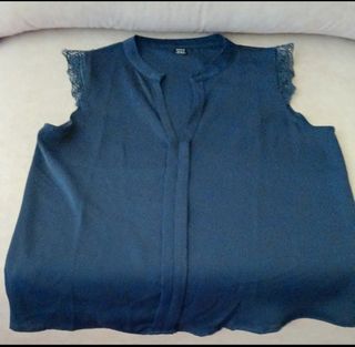 Blusa Shein azul sin mangas