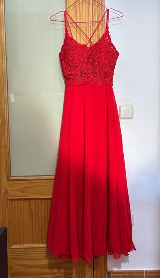 Vestido fiesta rojo largo 