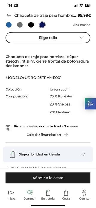 Traje azul marino nuevo