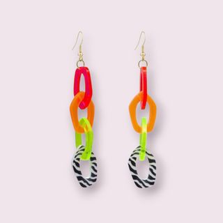 Pendientes multicolor - Diseño cadena