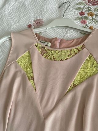 Vestito lungo rosa & lime
