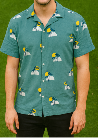 USADO-Camisa LEFTIESMAN palmeras Talla S-1818