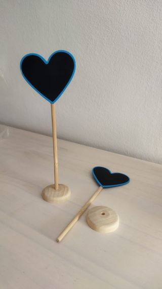 2 Pizarras Corazón Madera