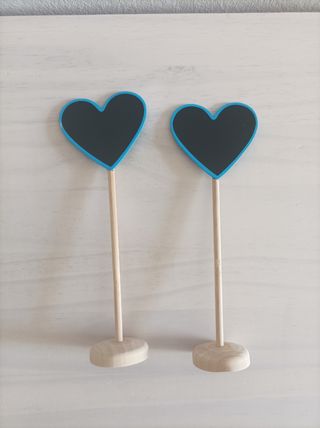 2 Pizarras Corazón Madera