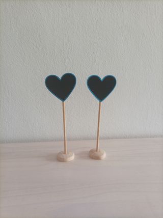 2 Pizarras Corazón Madera