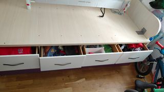 Cama juvenil 90cm - beige/morado