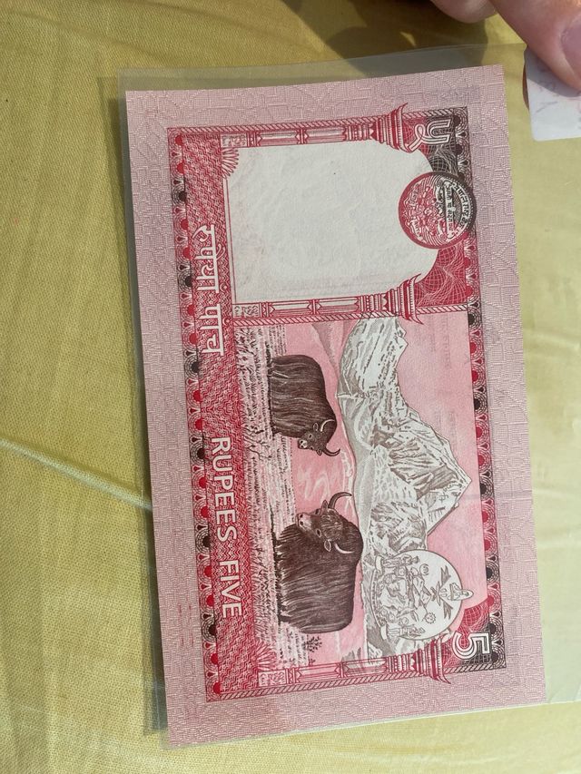 Billete 5 Rupias Nepal