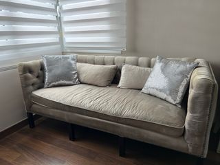 Sofá 2 plazas - Beige & Plata. SE ACEPTAN OFERTAS.
