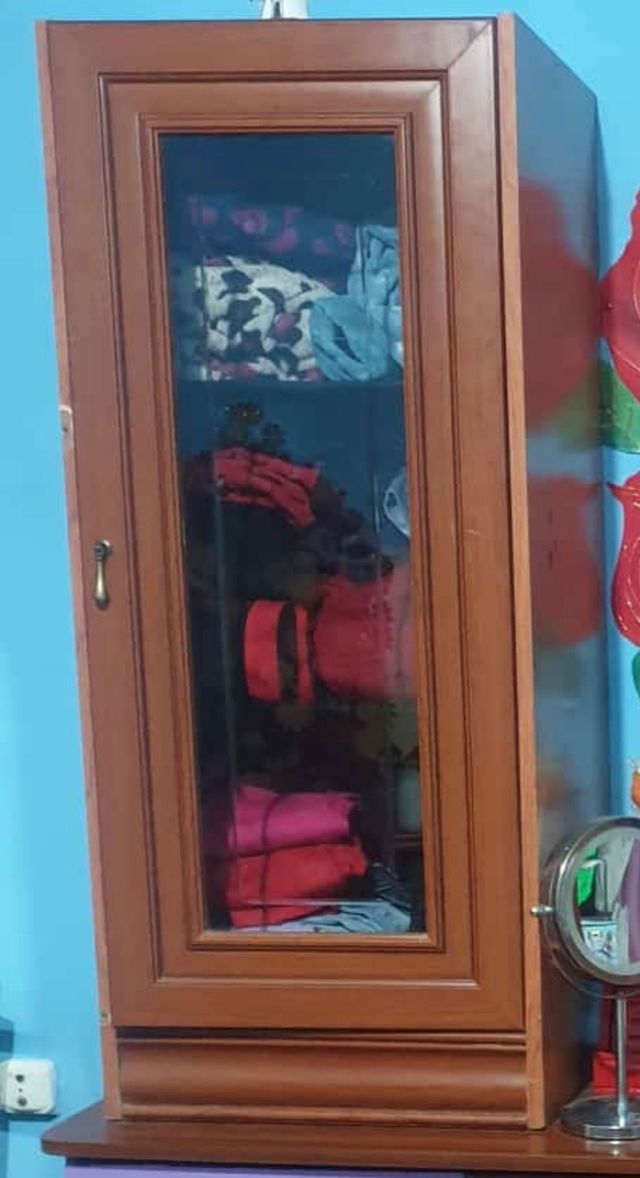 Vitrina de madera con cristal