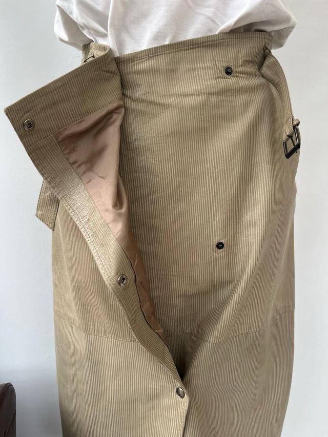 Gonna vintage beige in pelle