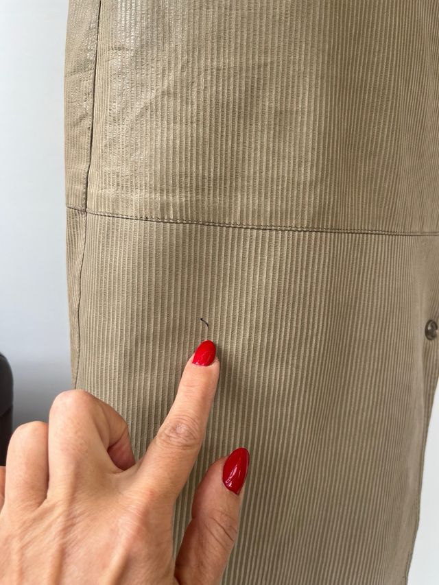 Gonna vintage beige in pelle