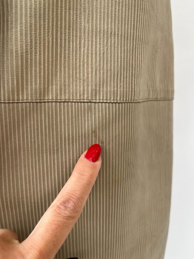 Gonna vintage beige in pelle