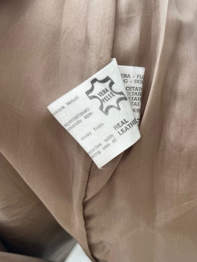 Gonna vintage beige in pelle