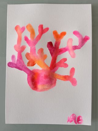 Lámina acuarela coral A5