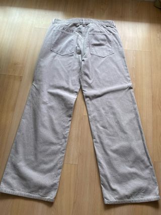 Pantalones pana beige mujer