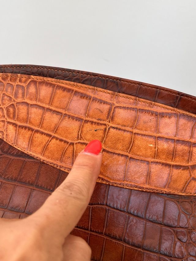 Borsa a spalla marrone in pelle