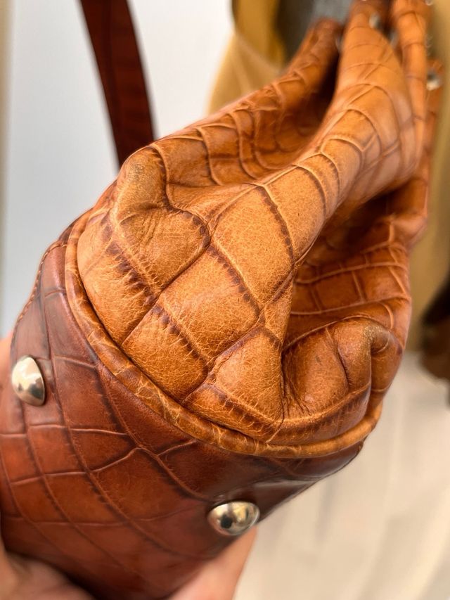 Borsa a spalla marrone in pelle