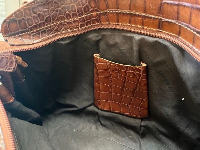 Borsa a spalla marrone in pelle