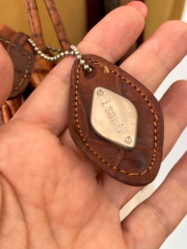 Borsa a spalla marrone in pelle