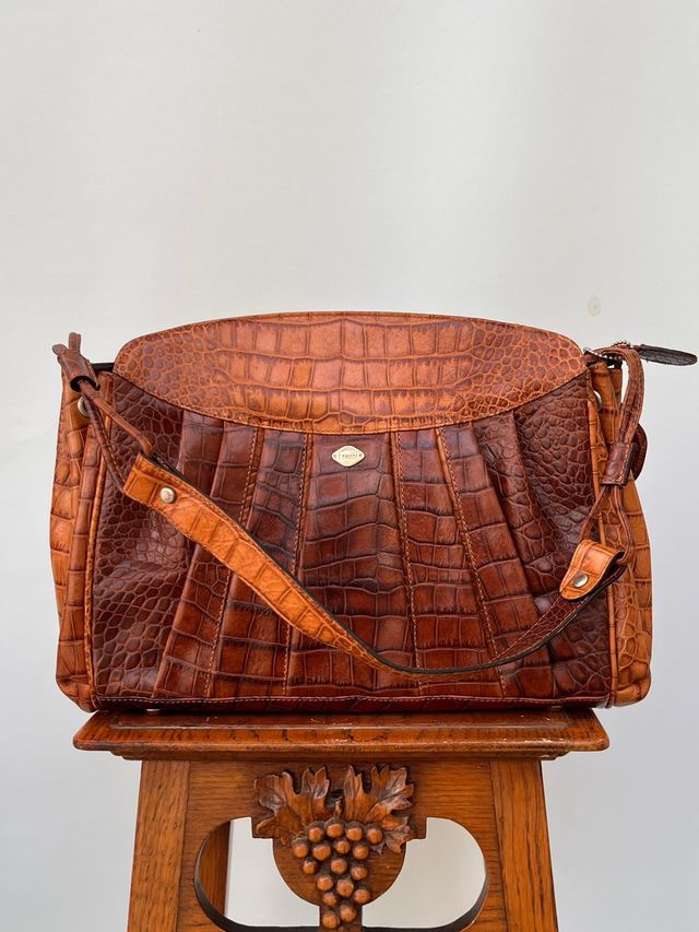 Borsa a spalla marrone in pelle