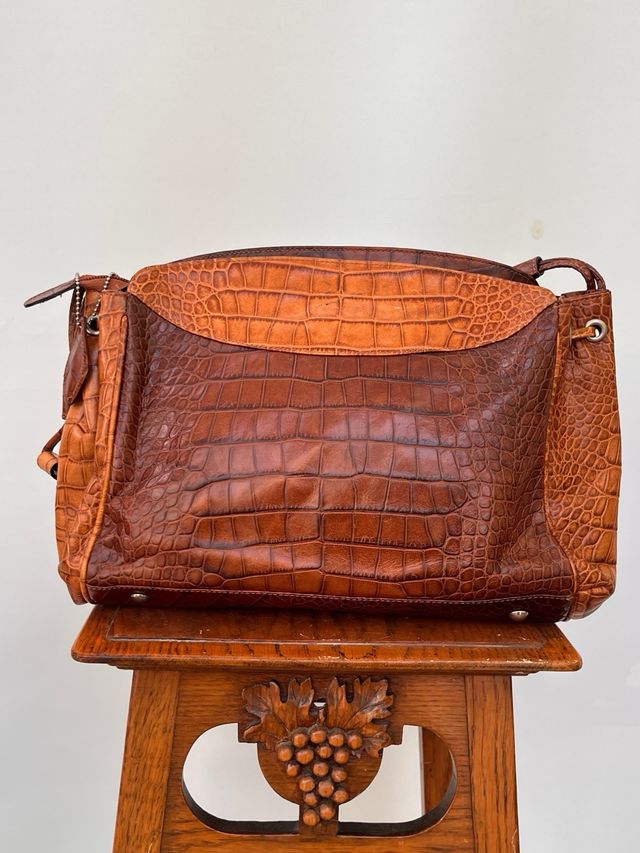 Borsa a spalla marrone in pelle