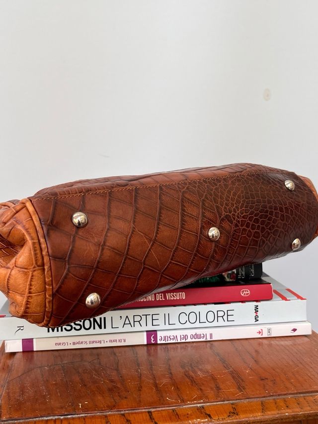 Borsa a spalla marrone in pelle