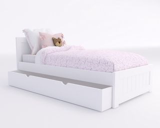 Cama de Madeira Branca - Solteiro