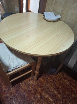 Mesa redonda extensible madera