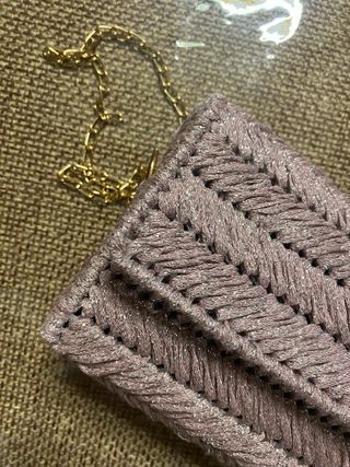 Borsetta rosa cipria glitter fatta a mano